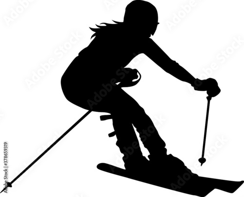 Simple Vector Design of a Ski in Black