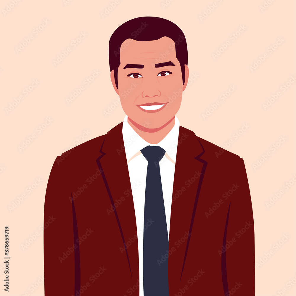 Portrait of an Asian businessman. Man's business suit with a tie Portrait of an Asian businessman. Man's business suit with a tie