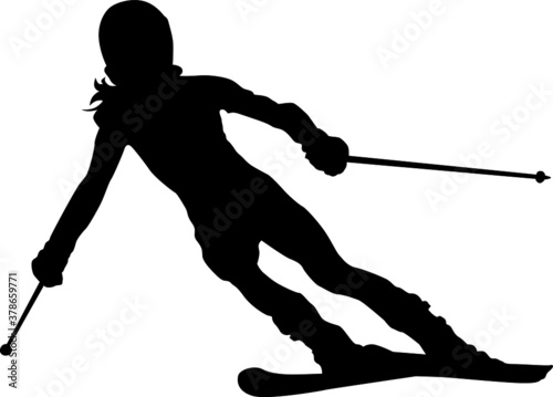 Simple Vector Design of a Ski in Black