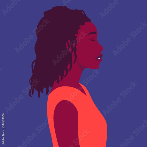Portrait of a woman with closed eyes