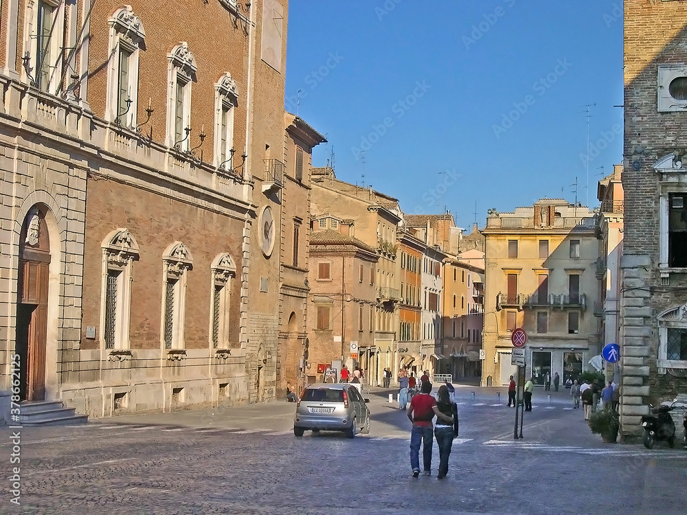 Italy, Marche, Osimo, the Comune square.