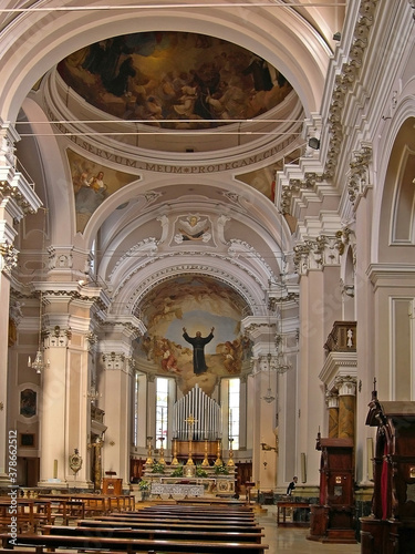 Italy, Marche, Osimo, the ancient interiors of San Giuseppe da Copertino Basilica.