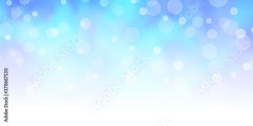 Light BLUE vector background with circles. Colorful illustration with gradient dots in nature style. Pattern for booklets, leaflets.