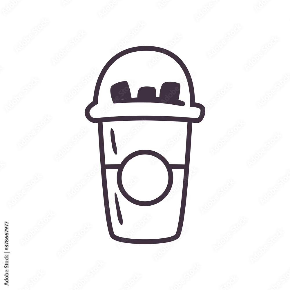 tea mug with cover line style icon vector design tea mug with cover line style icon vector design