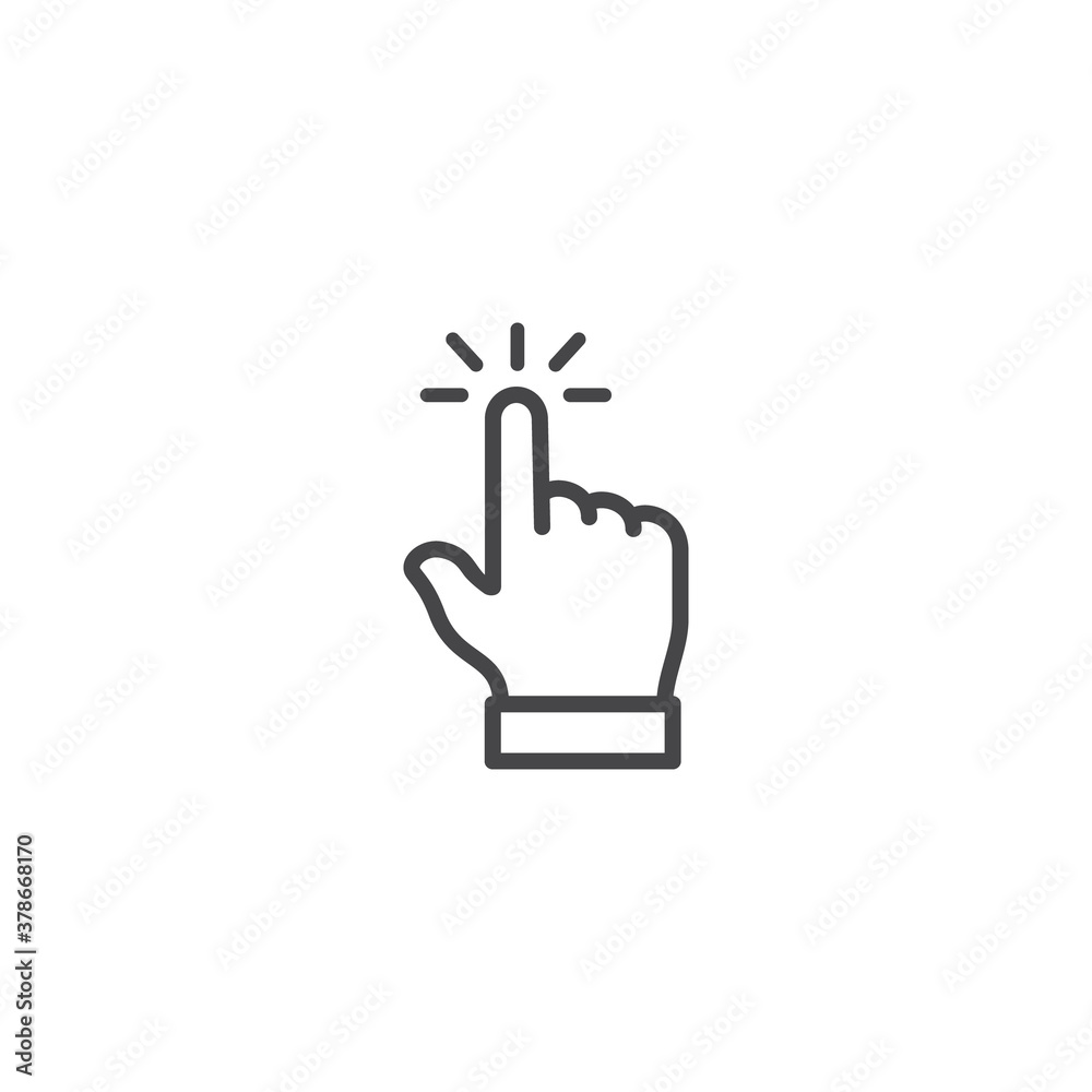 Click hand outline symbol vector Click hand outline symbol vector