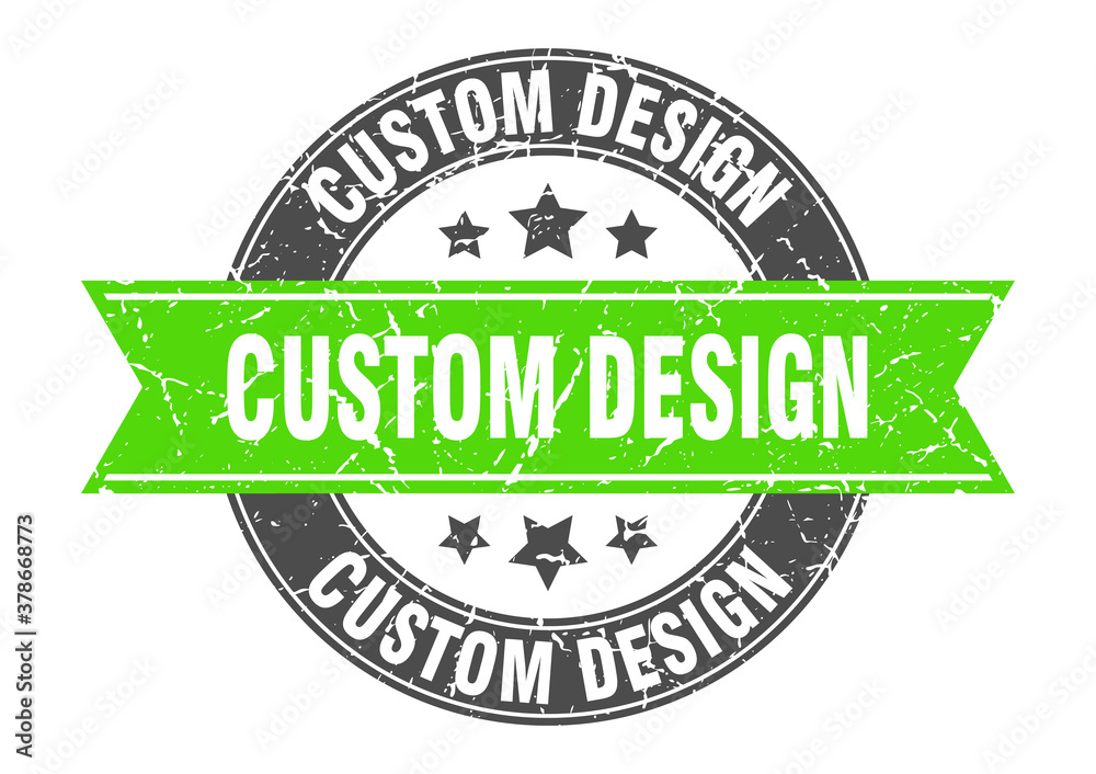 Fototapeta premium custom design round stamp with ribbon. label sign
