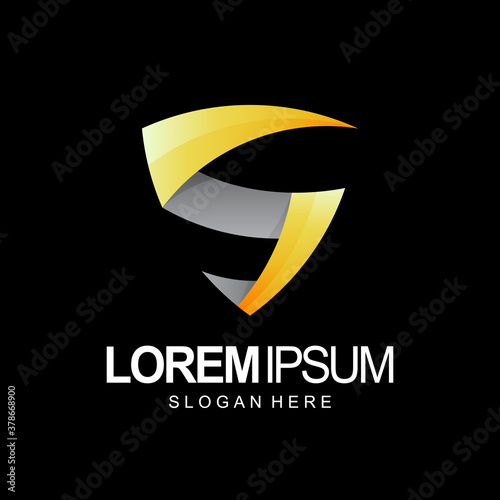 Free Download shield and letter s logo template, design, vector - GFXLoad