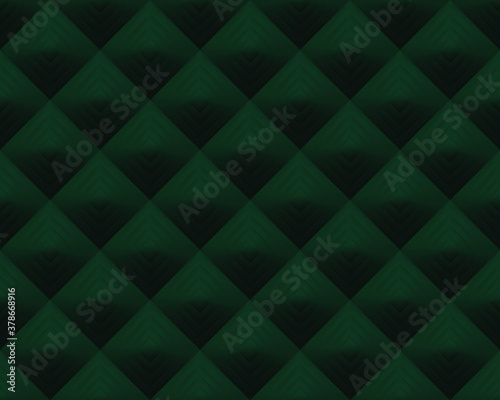 Dark green gradient geometric background in origami style. Green vector polygonal rectangles illustration. Bright abstract rhombus mosaic background for design, business, print, web. Seamless pattern.