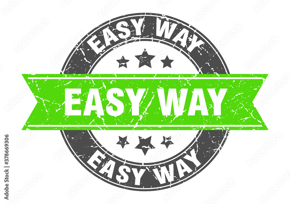 Obraz premium easy way round stamp with ribbon. label sign