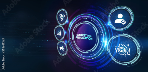 Marketing Strategy. Planning Strategy Concept. Business, technology, internet and networking concept. Marketing automation