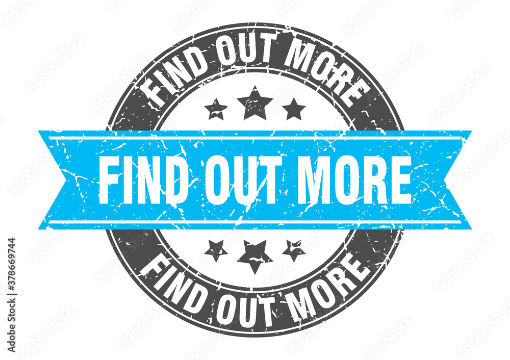 find out more round stamp with ribbon. label sign find out more round stamp with ribbon. label sign