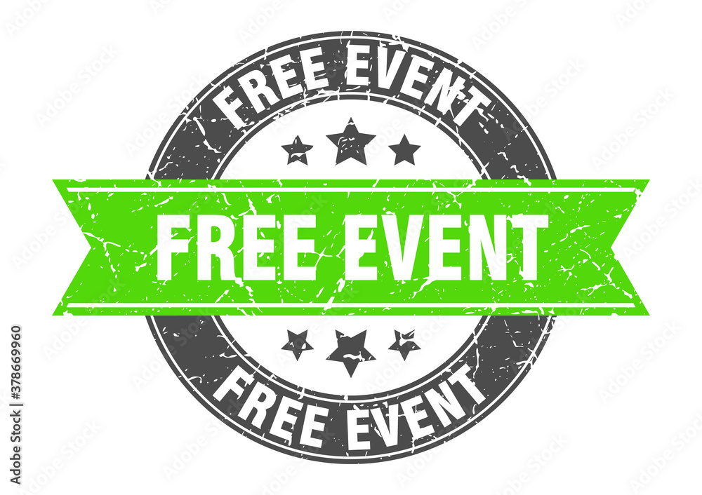 Fototapeta premium free event round stamp with ribbon. label sign