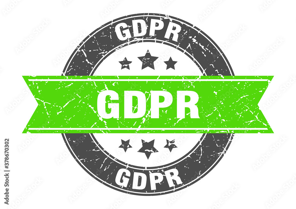 Obraz premium gdpr round stamp with ribbon. label sign
