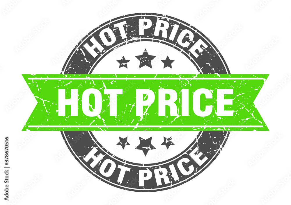 Obraz premium hot price round stamp with ribbon. label sign