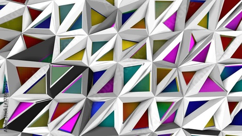 Wallpaper Mural abstract 3d loop animated background. deforming low poly plane. 3d render Torontodigital.ca
