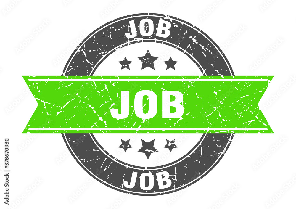 Fototapeta premium job round stamp with ribbon. label sign