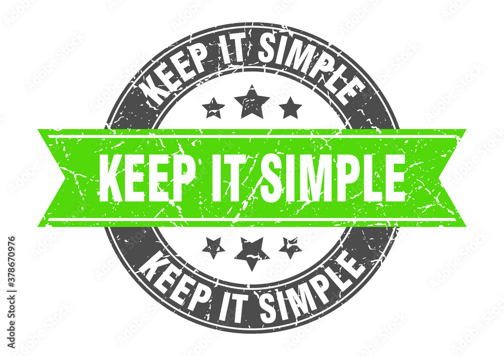 keep it simple round stamp with ribbon. label sign keep it simple round stamp with ribbon. label sign