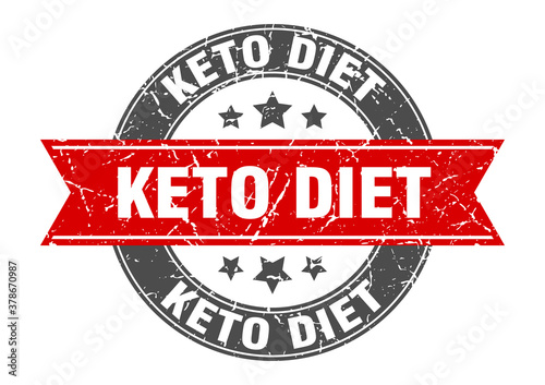 keto diet round stamp with ribbon. label sign