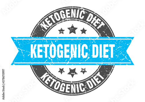 ketogenic diet round stamp with ribbon. label sign