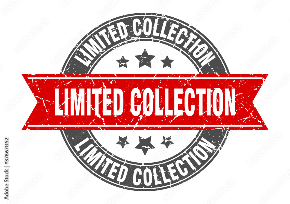 Fototapeta premium limited collection round stamp with ribbon. label sign
