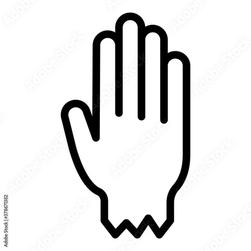 Zombie Hand Flat Icon Isolated On White Background