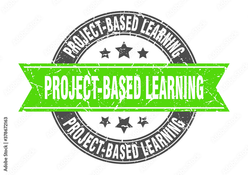 Obraz premium project-based learning round stamp with ribbon. label sign