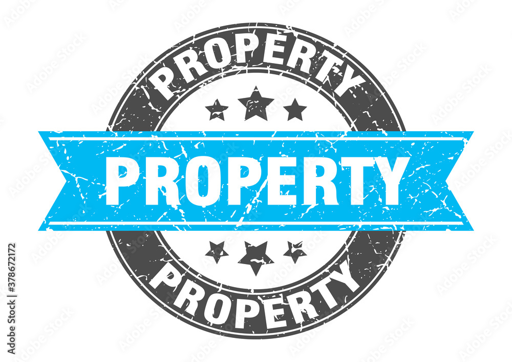 Fototapeta premium property round stamp with ribbon. label sign
