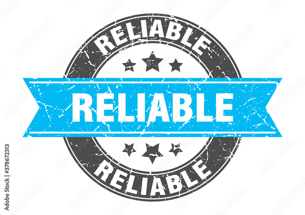 Fototapeta premium reliable round stamp with ribbon. label sign