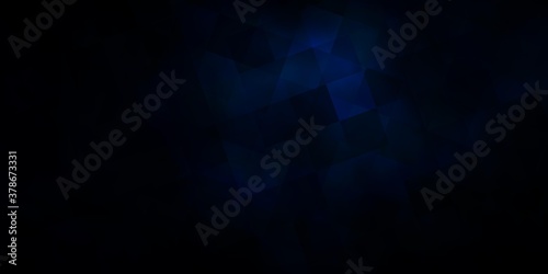 Dark BLUE vector background with triangles, cubes.