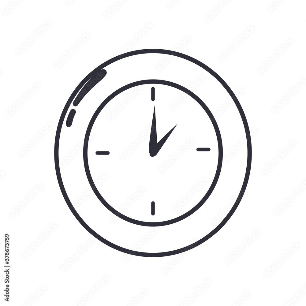 Clock line style icon vector design Clock line style icon vector design