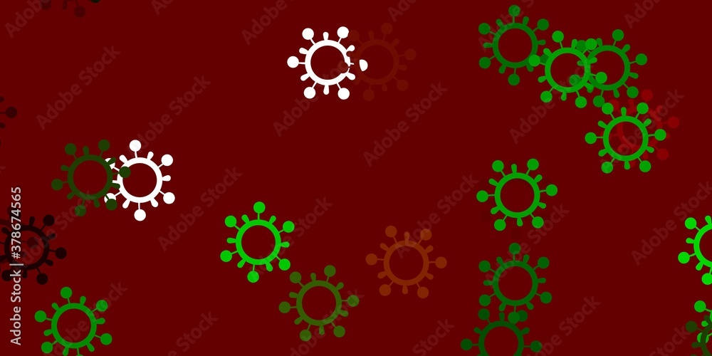 Light green, red vector texture with disease symbols.