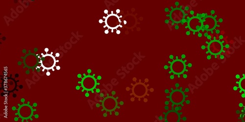Light green, red vector texture with disease symbols.
