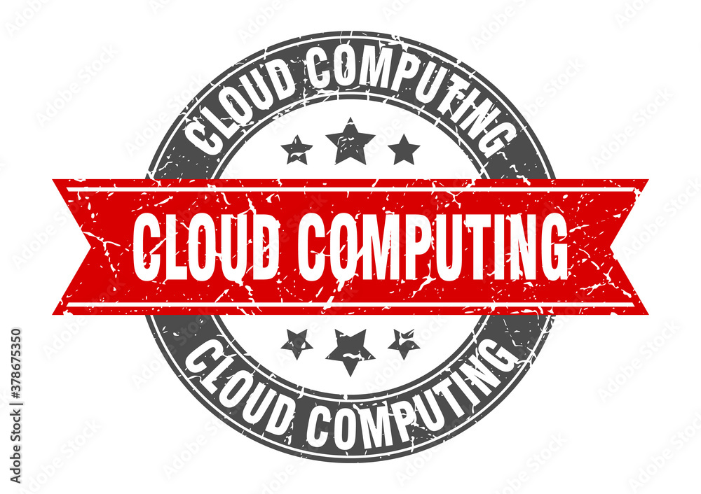 cloud computing round stamp with ribbon. label sign cloud computing round stamp with ribbon. label sign