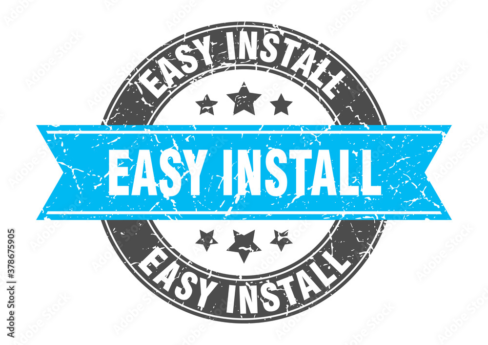 Obraz premium easy install round stamp with ribbon. label sign