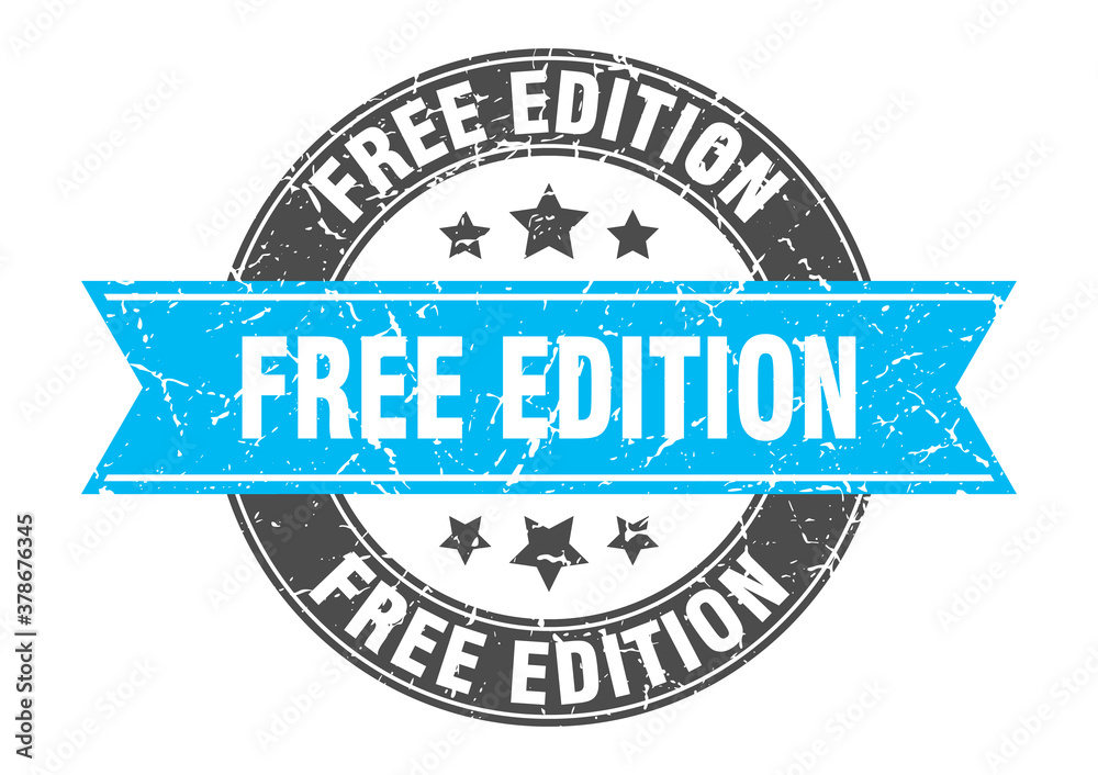 free edition round stamp with ribbon. label sign free edition round stamp with ribbon. label sign