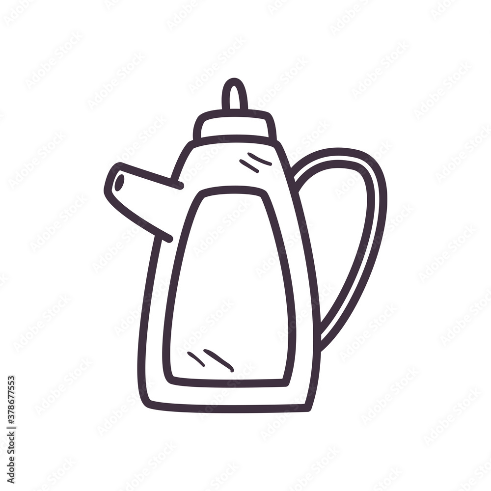 Obraz premium tea kettle line style icon vector design