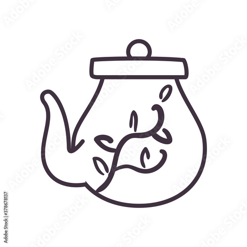 tea kettle line style icon vector design