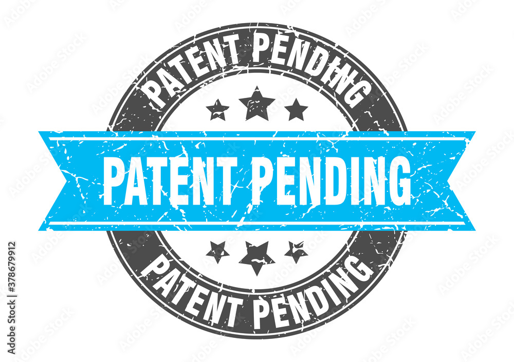 patent pending round stamp with ribbon. label sign patent pending round stamp with ribbon. label sign
