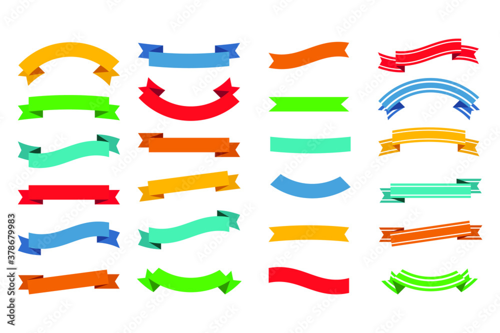Set of Colorful Empty Ribbons And Banners
