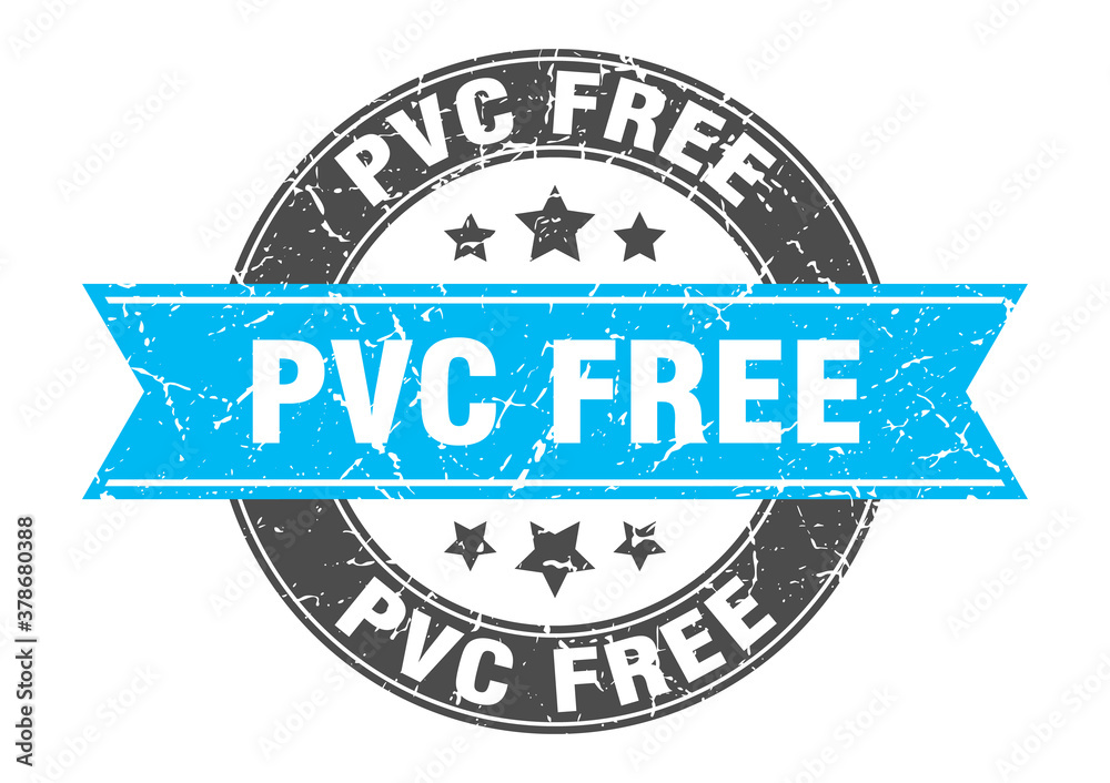 Fototapeta premium pvc free round stamp with ribbon. label sign