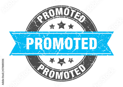 promoted round stamp with ribbon. label sign