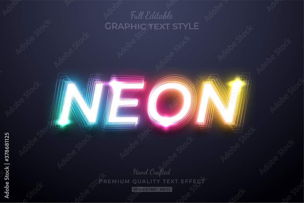 Neon Gradient Editable Text Style Effect Premium