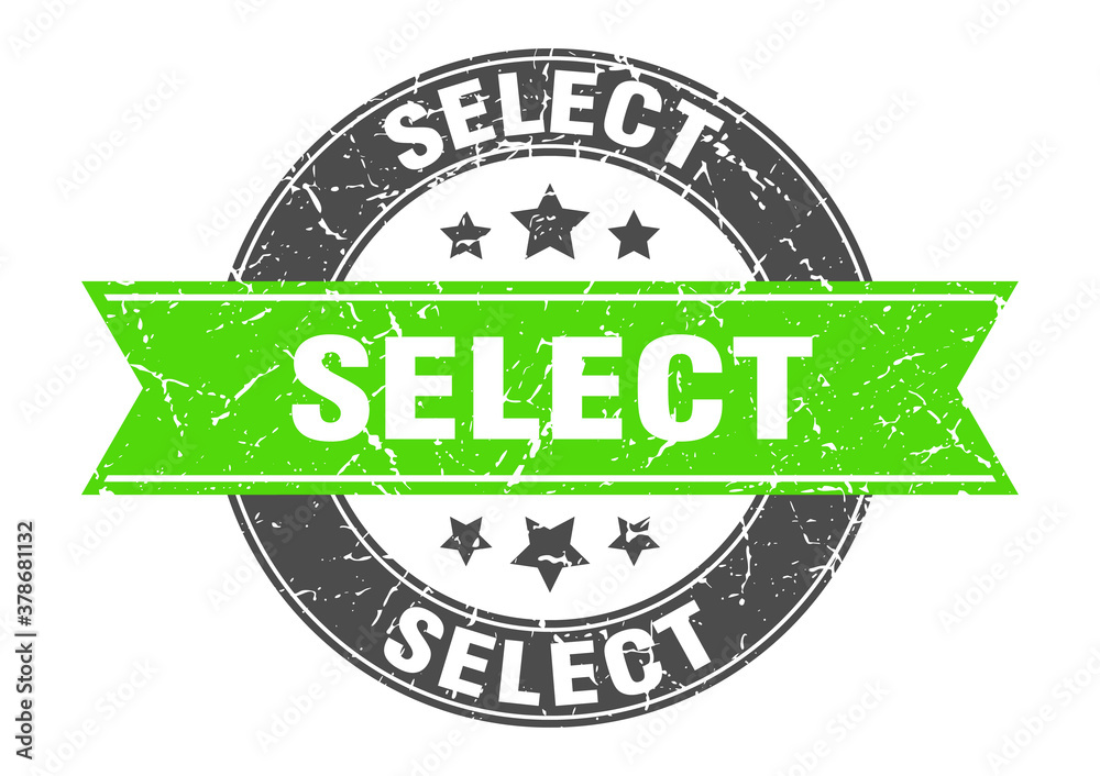 Obraz premium select round stamp with ribbon. label sign