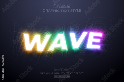 Neon Wave Gradient Editable Text Style Effect Premium