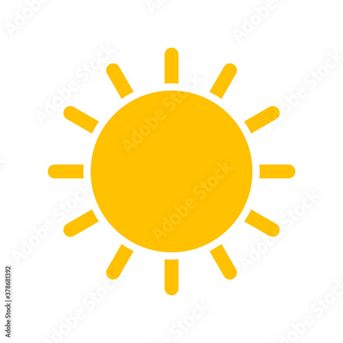 simple sun icon vector in yellow color