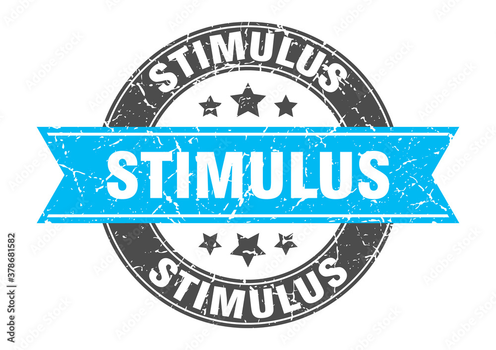 Fototapeta premium stimulus round stamp with ribbon. label sign