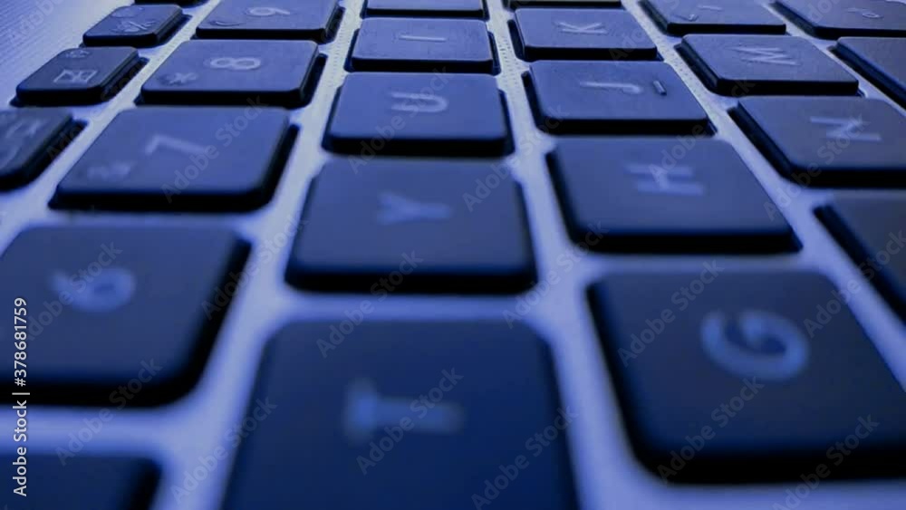 Ultra slow motion HD video of laptop keyboard button forward movement. Ultra slow motion HD video of laptop keyboard button forward movement.