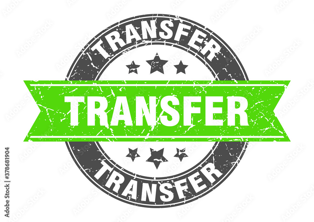 transfer round stamp with ribbon. label sign transfer round stamp with ribbon. label sign