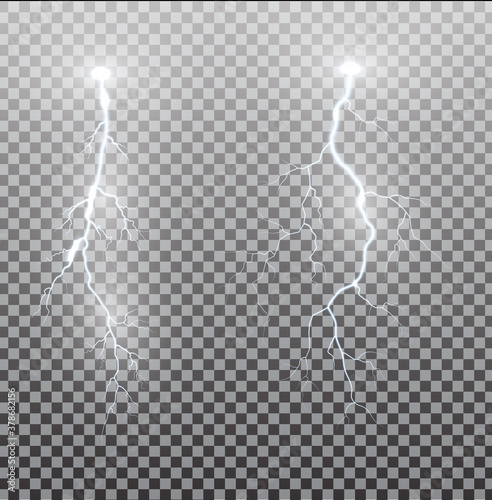 Obraz na plátně White realistic lightning