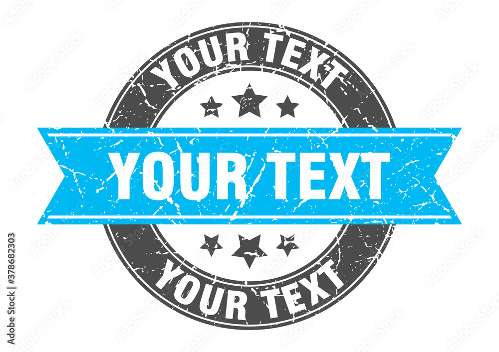 Obraz premium your text round stamp with ribbon. label sign